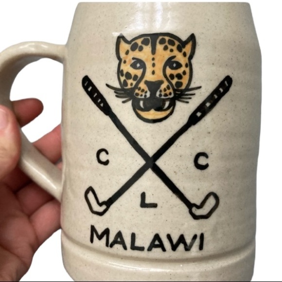 𝅺handmade pottery mug from Malawi Africa with jaguar sports team logo - Picture 2 of 6